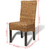 Swen Studio -  Dining Chairs 6 pcs Abaca and Solid Mango Wood